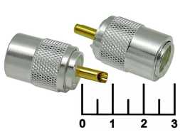 Разъем UHF штекер вкручиваемый (PL-259) RG-213 (506E silver) (UHF-U213P)