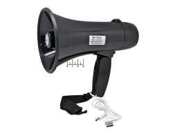 Мегафон ручной ЭМ-10СЗА с сиреной + аккумулятор + запись (черный)