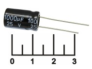 Конденсатор электролитический ECAP 1000мкФ 25В 1000/25V 1017 105C (JWCO)