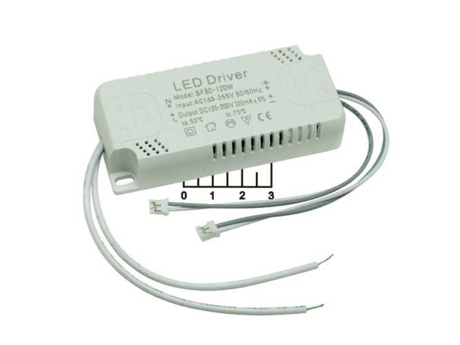 Драйвер светодиода 300mA/120-200VDC 165-265VAC SF80-120W