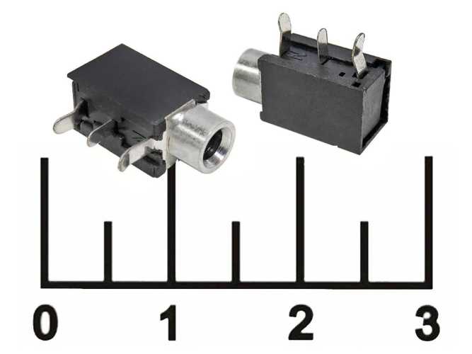 Разъем AUD 3.5 гнездо моно на плату с отключением