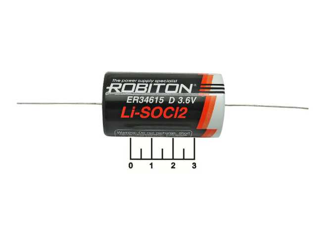 Литиевый элемент R20 3.6V ER34615 с выводами Robiton