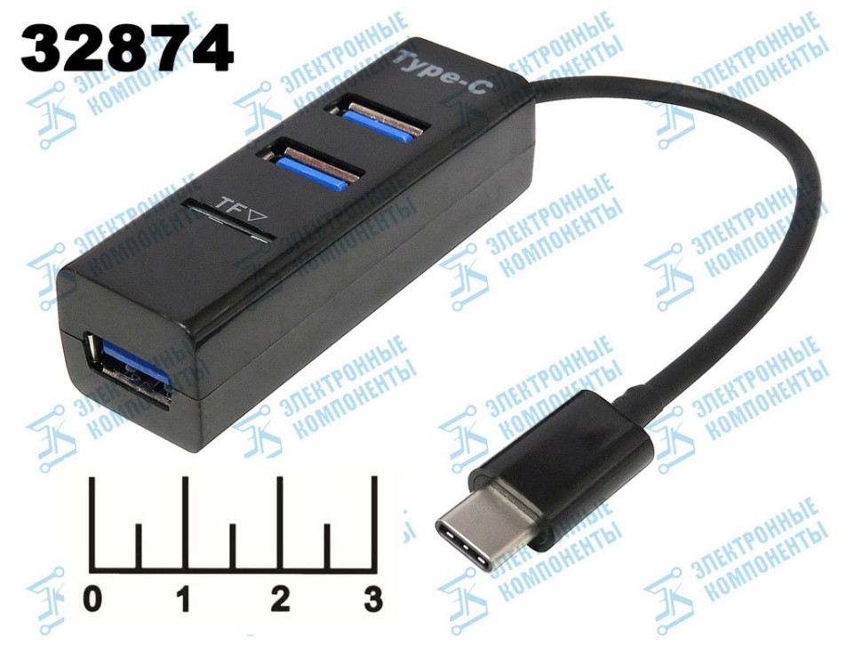 USB HUB 3 PORT + MICRO SD + TYPE C HB-117 (4735)