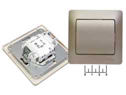 Выключатель 1-клавишный Glossa титан (GSL000411)
