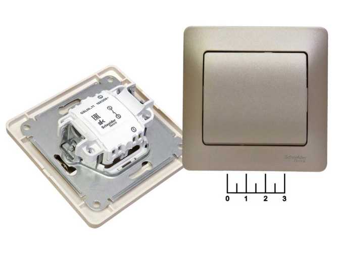 Выключатель 1-клавишный Glossa титан (GSL000411)