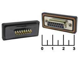 Разъем D-SUB гнездо 15pin 2-х рядный без корпуса влагозащищенный IP67