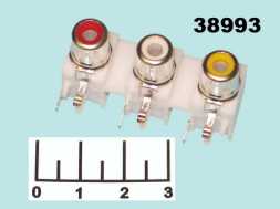 Разъем RCA 3 гнезда на плату (RS-305/RCA-305)