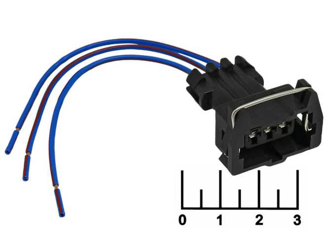 Разъем 3pin гнездо влагозащищенный на проводе 12162547 Cargen (AX312)