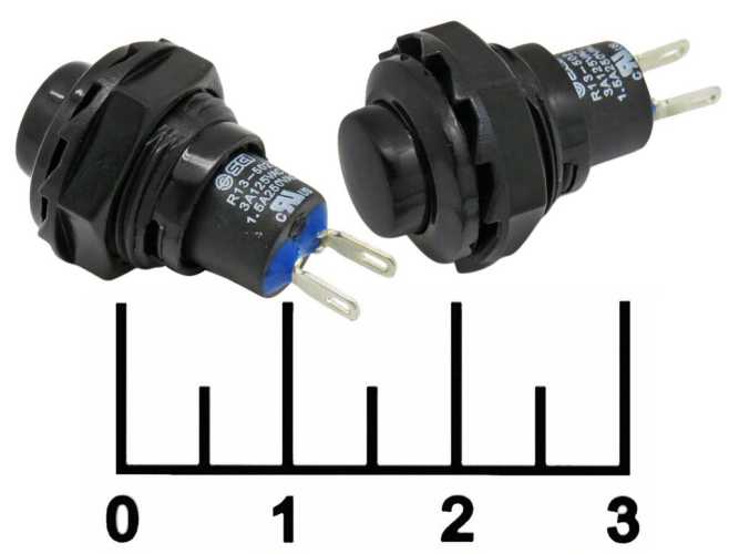 Кнопка PBS-R/R черная без фиксации (R13-502)