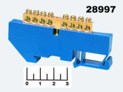 Эл шина &amp;quot;0&amp;quot; 8 контактов 6*9мм с изолятором на DIN-рейку Navigator NBB-M69-8D/B
