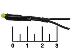 Лампа для гирлянды 3V 60mA 3мм на проводе (желтая)