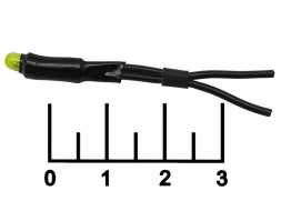 Лампа для гирлянды 3V 60mA 3мм на проводе (желтая)