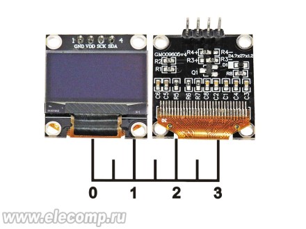 Радиоконструктор дисплей для Arduino 0.96" 128*64 OLED желто-голубой (IIC I2C)(1306)