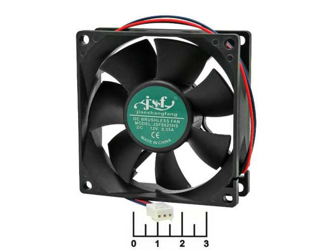 Вентилятор 12V 0.35A 80*80*25мм JSF8025HS (3pin)