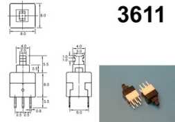 Кнопка тактовая 8.5*8.5*13.6 с фиксацией