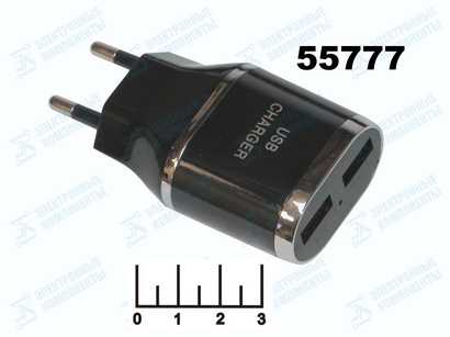 Сетевое зарядное устройство 2USB 5V 2.1A ES-D03