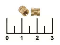 Втулка с внутренней резьбой М4*6*6 латунь