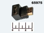 Переходник HDMI штекер/HDMI гнездо gold угол (204-4906)