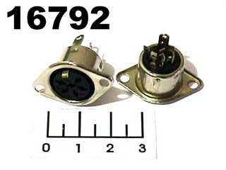 Разъем DIN 6pin гнездо в панель металл имп