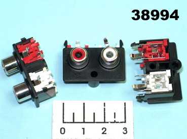 Разъем RCA 2 гнезда на плату (RCA-212P)