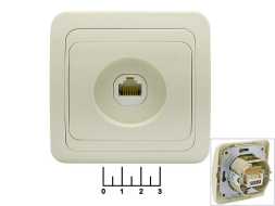 Розетка-1 для компьютерной сети 5-категории Universal (валери) кремовая