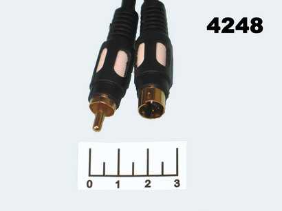 Шнур 1RCA-mini DIN 4pin 3м gold пластик Premier