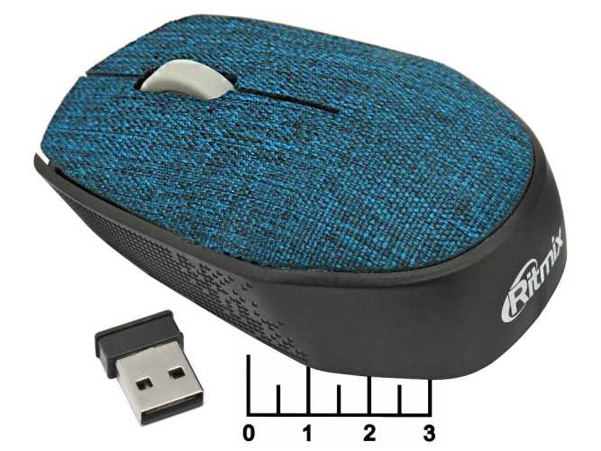 Мышь компьютерная USB беспроводная Ritmix RMW-611 (синяя)