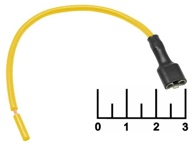 Клемма ножевая гнездо 6.3мм на проводе 1*0.75мм 13см желтая с изоляцией (2855/8006СБИ)