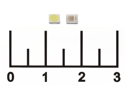 Светодиод LED 1W 6-7V 200mA (3030) белый холодный SMD (бол.конт +)