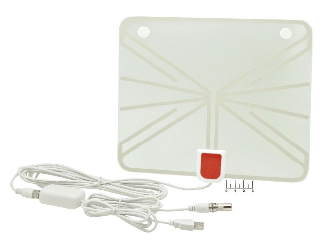 Антенна комнатная для цифрового ТВ Орбита OT-ANT03 с усилителем (питание USB)