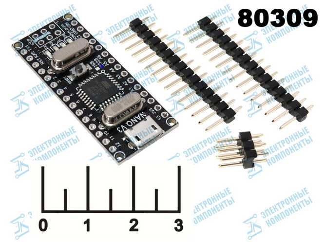 Радиоконструктор Arduino nano V3 micro USB + ATMEGA328P + CH340G