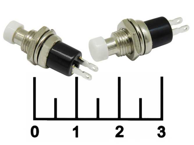 Кнопка SMPBS-R/R белая без фиксации на размыкание металл 10C (PBS-10C-2)