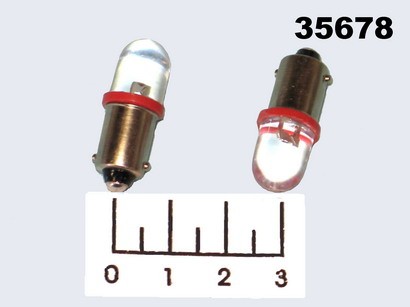 Лампа светодиодная 12V GNL-T10/BA9S-UEC-12VDC красная 15гр