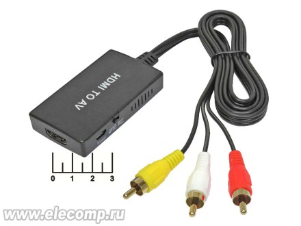 Конвертор HDMI-выход 3RCA H75 + питание micro USB (A4351)