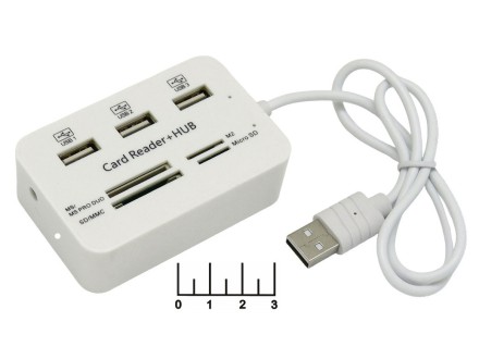 USB Hub 3 port + micro SD/SD/MM/M2/MS/MS PRO DUO COMBO UQ-111