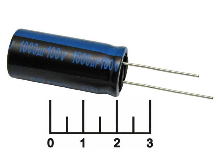 Конденсатор электролитический ECAP 1000мкФ 100В 1000/100V 1635 105C (TK) купить оптом и в розницу в интернет-магазине Электронные компоненты