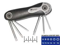 Набор шестигранников Torx НТК-Т-06 КВТ складной
