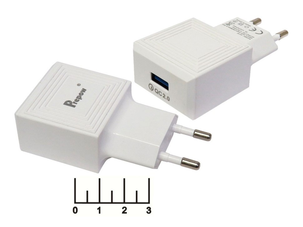 Сетевое зарядное устройство USB 5V 2A/9V 1.67A QC-2.0 AC-07 (быстрая зарядка)