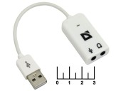 Адаптер аудио USB A штекер/AUD 3.5 2 гнезда 0.1м (звуковая карта)