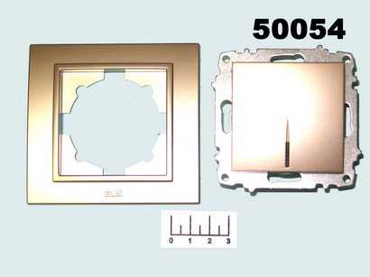Выключатель 1-клавишный EL-BI Zena титан с индикацией