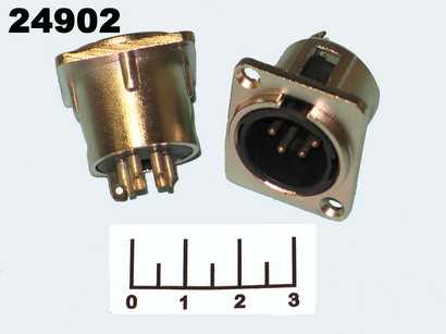 Разъем XLR штекер 4 контакта в панель под 2 винта