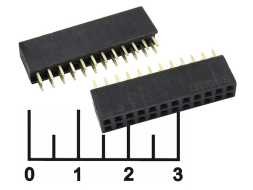 Разъем PBD-24 (2*12) гнездо шаг 2.54мм черный