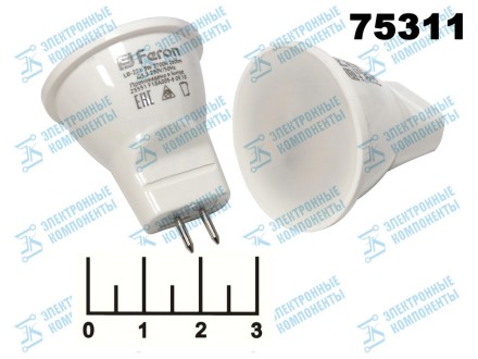 Лампа светодиодная 220V 3W MR11 GU5.3 2700K белый теплый 35мм 6LED Feron LB-271 (260lm) (25551)
