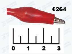 Зажим крокодил L-44 красный (8-0025)