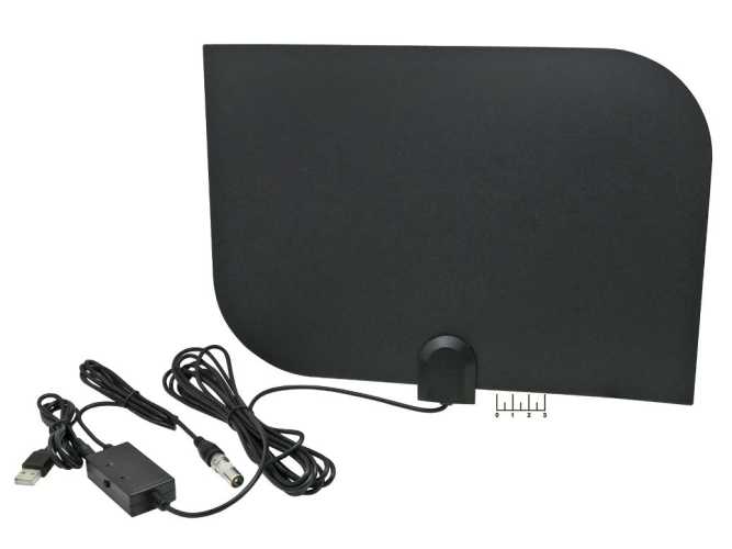 Антенна комнатная для цифрового ТВ Орбита с усилителем (питание USB)