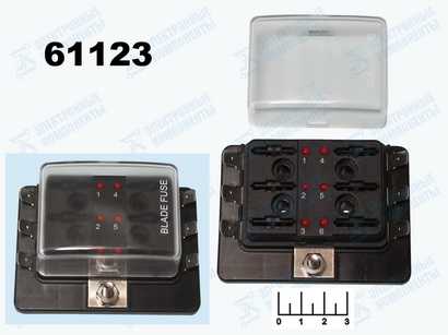 Блок держателя на 6 авто ВП R3-76 с индикацией (max-100A) YJ-FB002