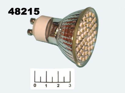 Лампа светодиодная 220V 3.2W GU10 2700K белый теплый WW 48LED