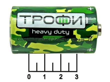 Батарейка D-1.5V Трофи Heavy Duty R20