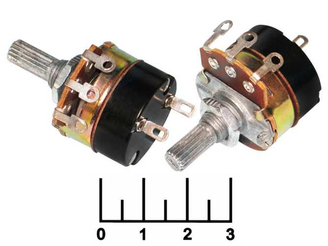 Резистор переменный 250 кОм 24S1-B250K выкл (+56) WH138-1