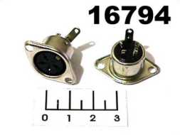 Разъем DIN 4pin гнездо в панель металл имп